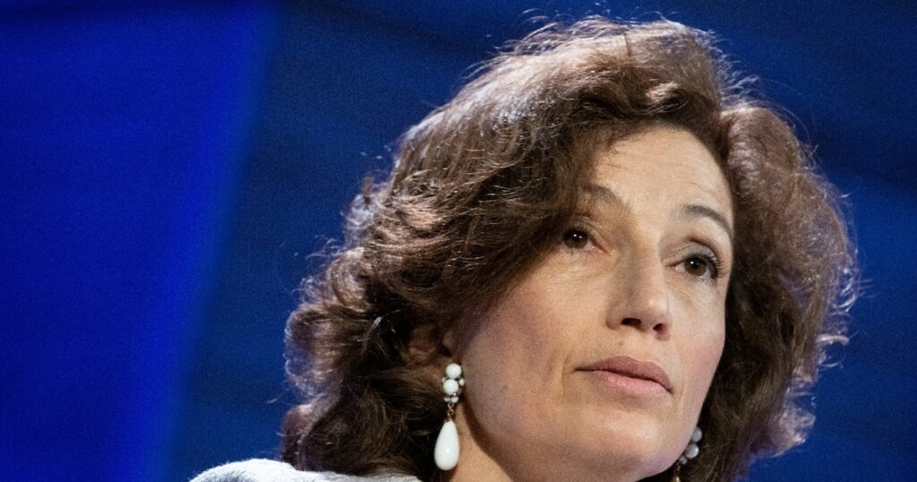 La directrice générale de l'Unesco Audrey Azoulay le 12 juin 2023 au siège de l'organisation à Paris