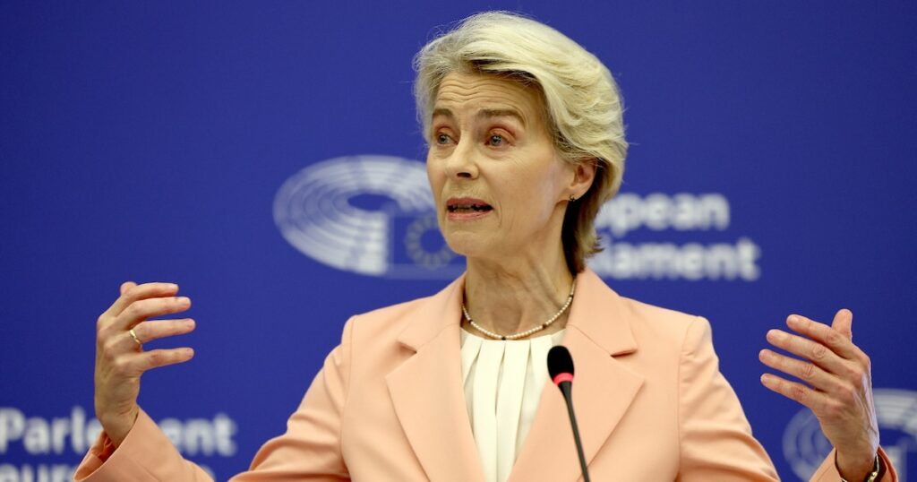 La présidente de la Commission européenne Ursula von der Leyen au Parlement européen à Strasbourg, le 17 septembre 2024