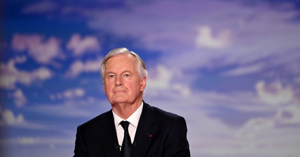 Le Premier ministre Michel Barnier au journal télévisé de France 2 à Paris, le 22 septembre 2024