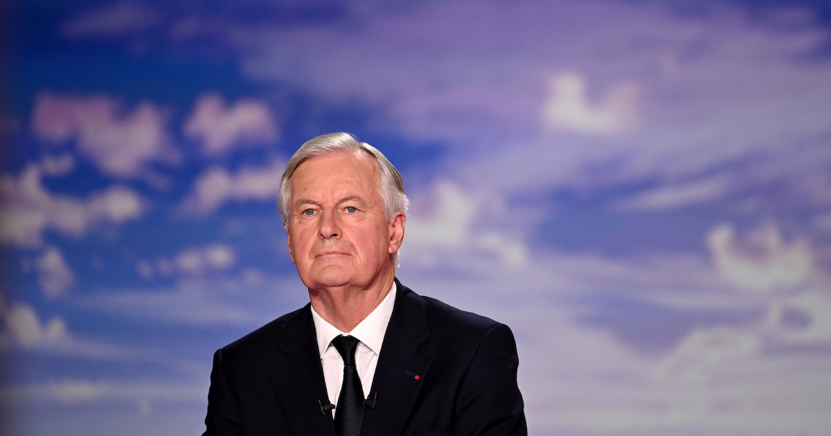 Le Premier ministre Michel Barnier au journal télévisé de France 2 à Paris, le 22 septembre 2024