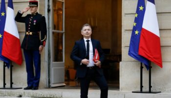 Newly-appointed French Minister for Sports, Youth, and Community Life, Gil Averous arrives for a meeting of members of France's new Cabinet and the prime minister, at the Hotel Matignon in Paris, on September 23, 2024.