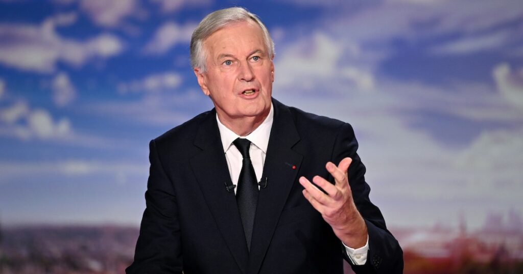 Le Premier ministre Michel Barnier au journal télévisé de France 2 à Paris, le 22 septembre 2024