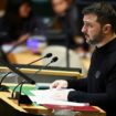 Volodymyr Zelenskyy speaking at the UN. Pic: Reuters