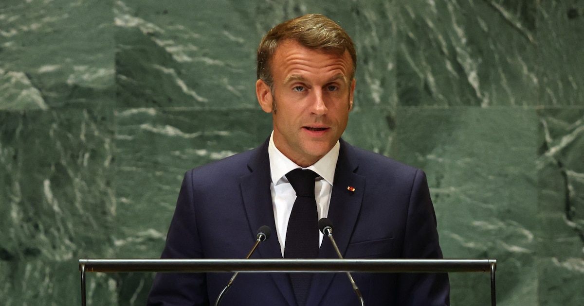 Emmanuel Macron, devant l'Assemblée générale de l'ONU, mercredi 25 septembre 2024.