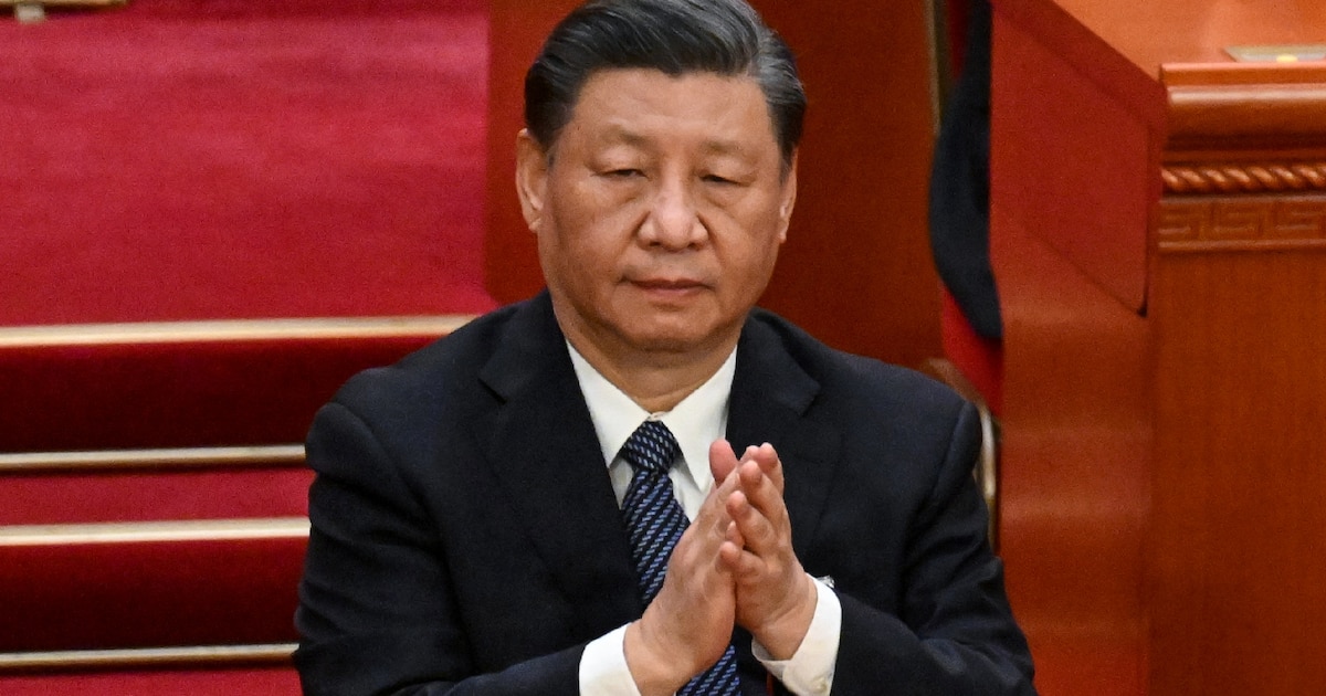 Xi Jinping au Grand Palais du Peuple à Pékin le 12 mars 2023