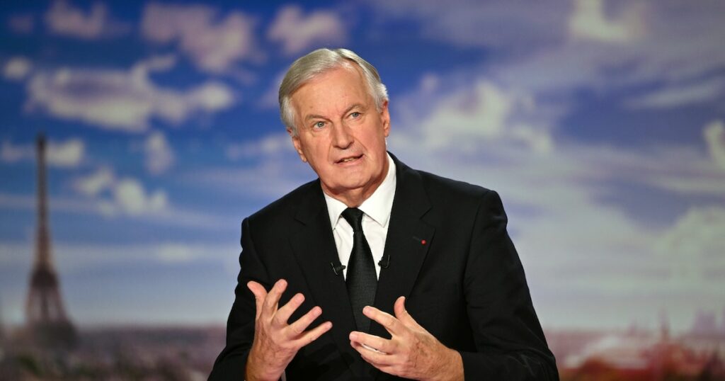 Le Premier ministre Michel Barnier au journal télévisé de France 2 à Paris, le 22 septembre 2024