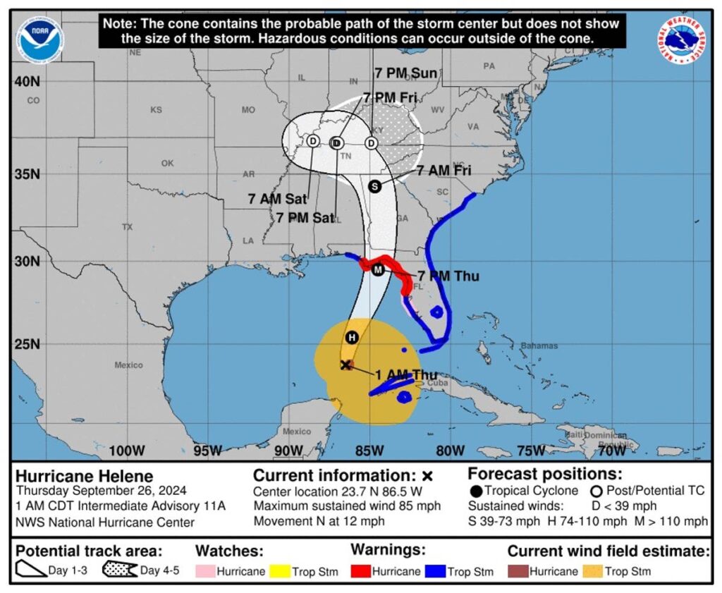 Mapped: Charting Hurricane Helene’s path as Florida braces for landfall