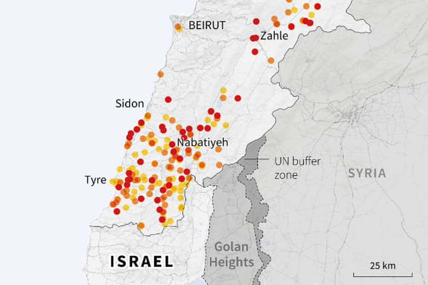 CARTE. Liban-Israël : quelles sont les cibles des frappes militaires ?