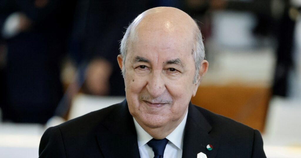 Le président algérien Abdelmadjid Tebboune au centre de villégiature Borgo Egnazia lors du sommet du G7 à Savelletri, près de Bari, en Italie, le 14 juin 2024