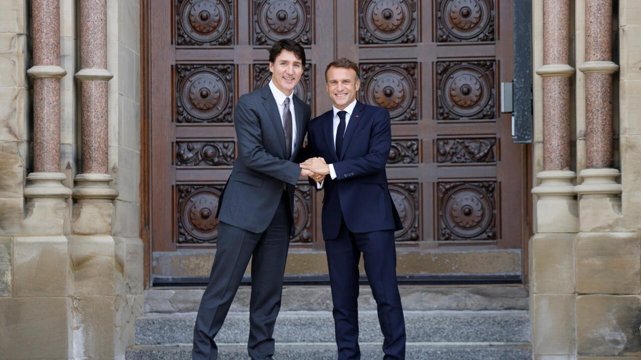 Au Canada, Emmanuel Macron et Justin Trudeau prônent une "économie ouverte et décarbonée"