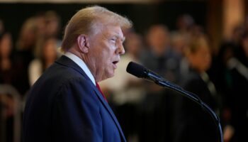 Republican presidential nominee former President Donald Trump speaks at Trump Tower in New York, Thursday, Sept. 26, 2024. Pic: AP