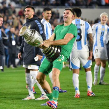 Argentina goalkeeper Emiliano Martinez hit with two-match international ban for ‘offensive behaviour’