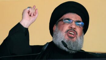 Nasrallah speaking in Lebanon in 2015. Pic: AP