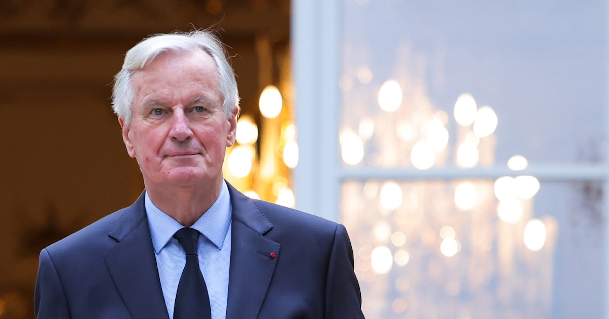 Le Premier minsitre Michel Barnier à l'issue du séminaire gouvernemental à l'hôtel Matignon, le 27 septembre 2024 à Paris