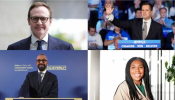 Clockwise: Tom Tugendhat, Robert Jenrick, James Cleverly and Kemi Badenoch. Pics: PA