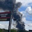 Roads shut and residents evacuated as chemical plant fire sends huge plume of smoke into the sky