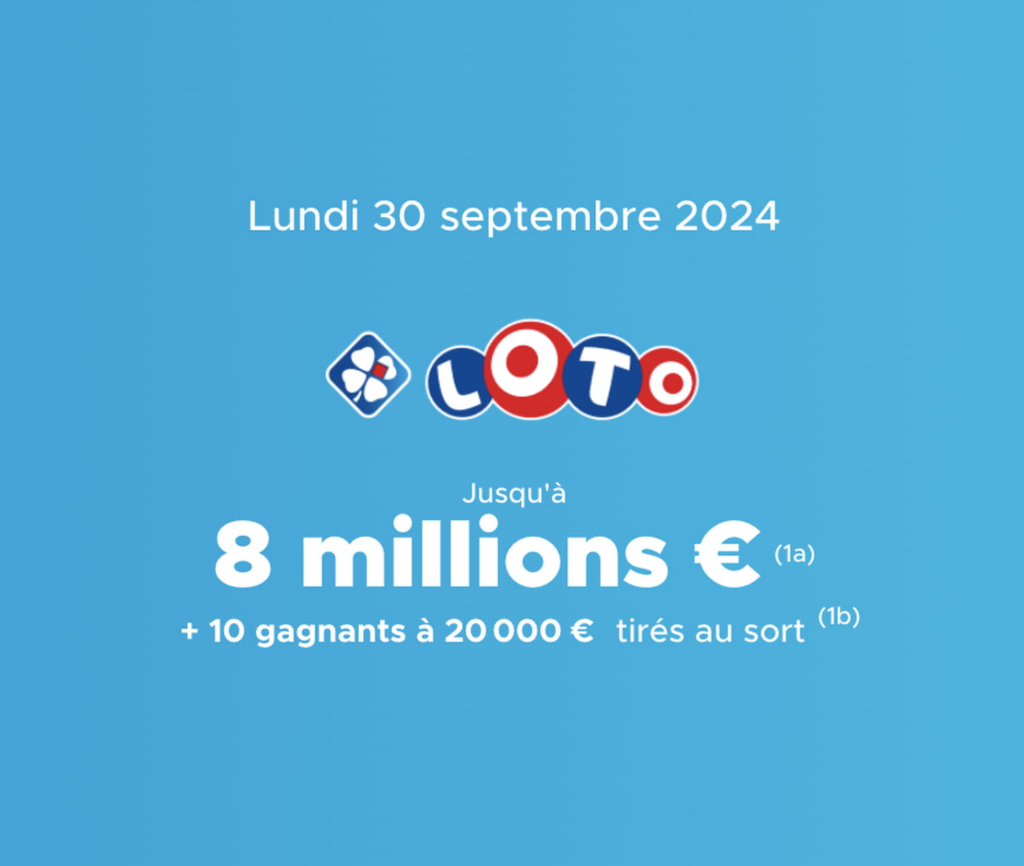 Résultat Loto (FDJ) : le tirage de ce lundi 30 septembre 2024, 8 millions d'euros en jeu