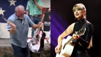 Texas man pays $4,000 for ‘autographed’ Taylor Swift guitar at auction then smashes it to pieces with hammer