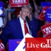 Donald Trump stages first rally since apparent assassination attempt – US politics live