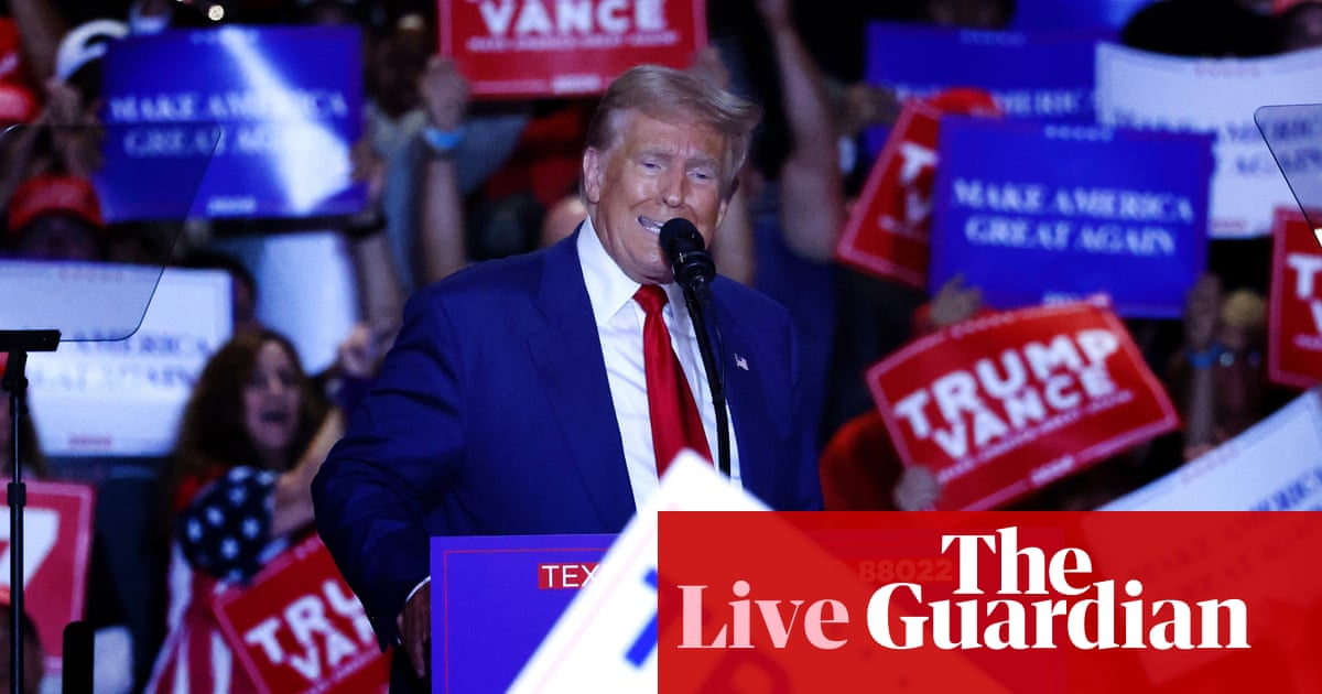 Donald Trump stages first rally since apparent assassination attempt – US politics live