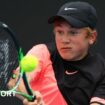 Jack Draper hits a forehand return in the boys singles at the 2018 Australian Open