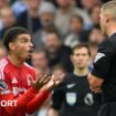 Morgan Gibbs-White protests after being sent off against Brighton