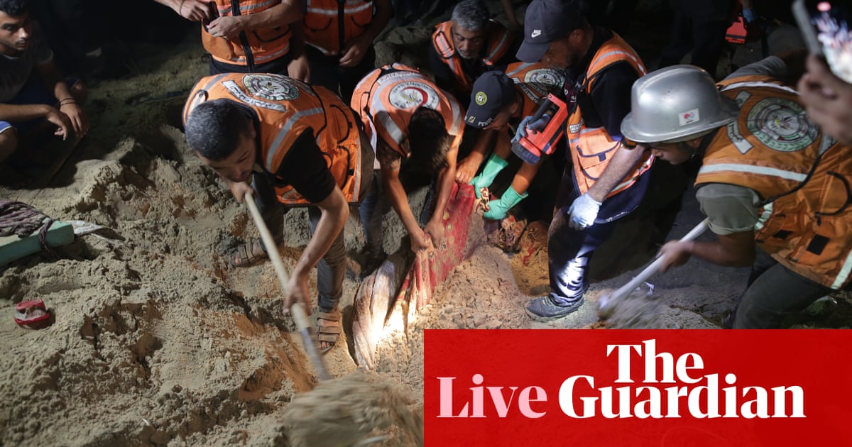 Israel-Gaza war live: dozens reported killed in Israeli strike on Khan Younis humanitarian zone