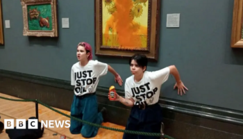 Just Stop Oil supporters throw soup on Van Gogh paintings after two other activists jailed