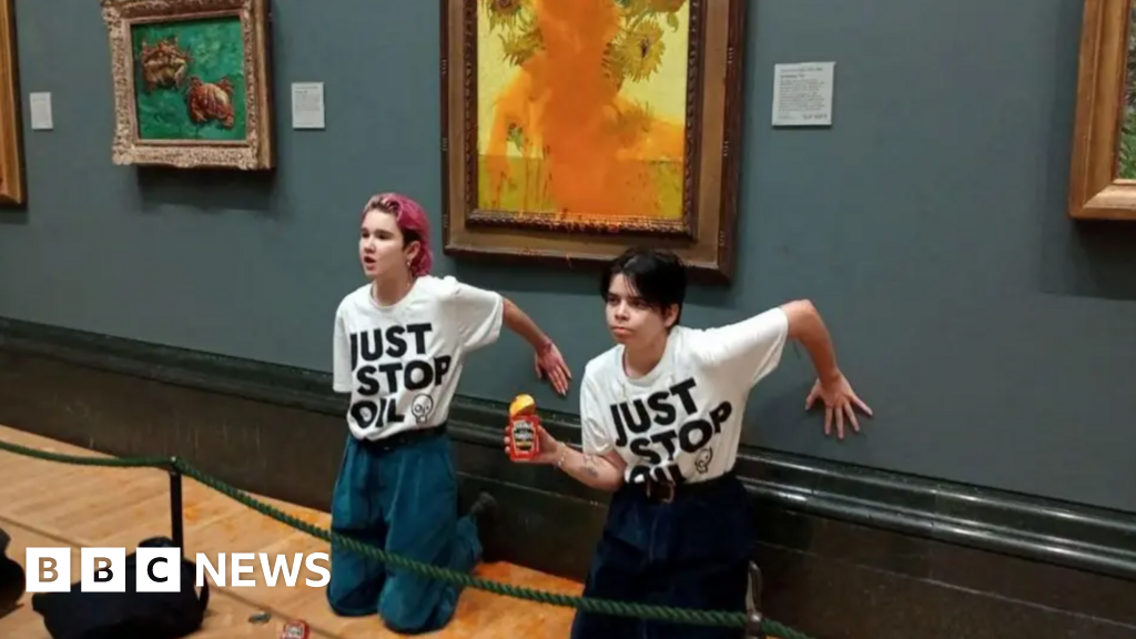 Just Stop Oil supporters throw soup on Van Gogh paintings after two other activists jailed