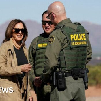 Kamala Harris makes rare trip to US-Mexico border