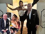 Kate Beckinsale poses for hilarious series of 'suggestive' snaps with idol Eamonn Holmes as the duo party together after finally meeting following years of being 'social media friends'