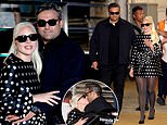 Lady Gaga looks chic in polka dot mini dress as she plants a kiss on fiancé Michael Polansky in Venice ahead of Joker: Folie à Deux premiere