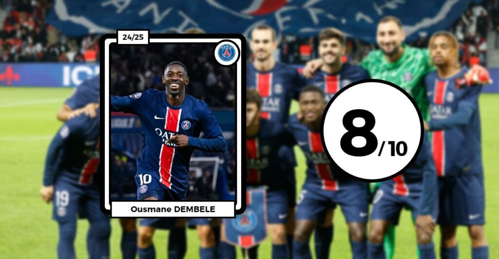 Les notes de PSG-Brest : Dembélé dans un grand soir, Ruiz régale, Barcola passe au travers