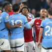 Arsenal and Manchester City players square up