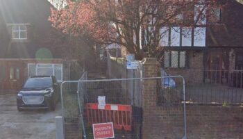 Man blocks off public footpath on street and refuses to let neighbours go near it