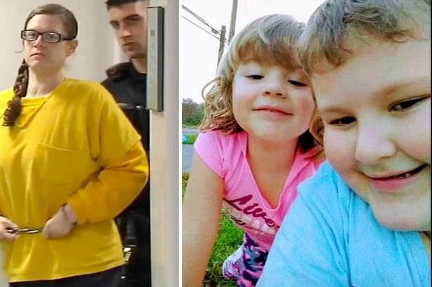 Mum 'who hanged son, 8, and daughter, 4, with dog leash' in tears as surviving child speaks in court