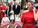 Princess Charlene of Monaco joins husband Prince Albert at annual picnic alongside their two children - as the European royals dazzle in their classy outfits