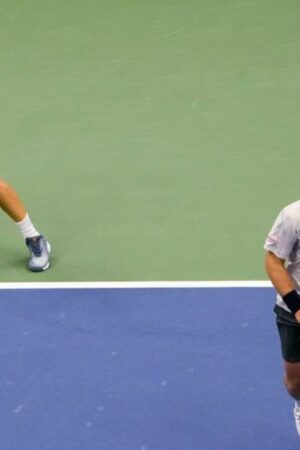 Tim Pütz (l) und Kevin Krawietz verpassen ihren ersten gemeinsamen Grand-Slam-Titel. Foto: Pamela Smith/AP/dpa