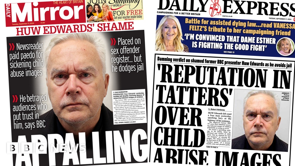 The Papers: 'Huw Edwards' shame' and 'reputation in tatters'