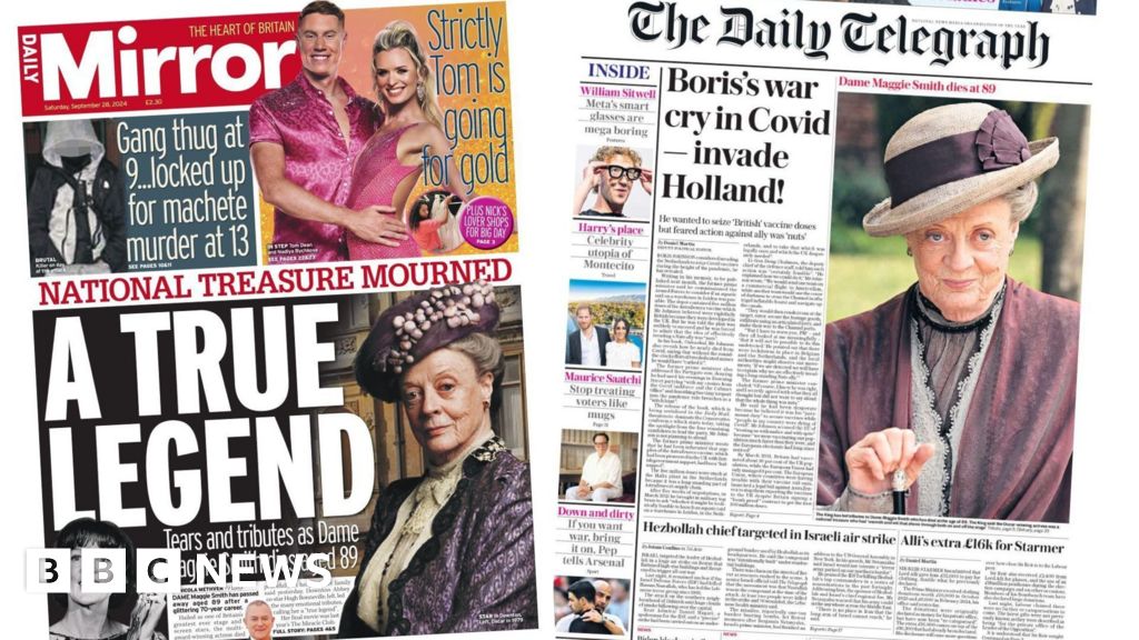 The Papers: Maggie Smith mourned and Johnson's Covid 'war cry'