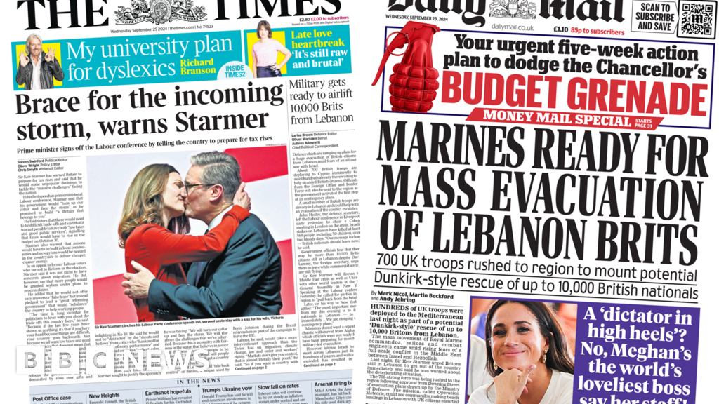 The Papers: PM braces for 'storm' and Britons told leave Lebanon