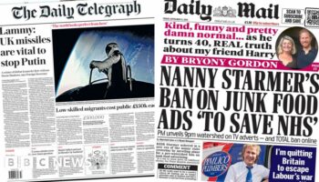 The Papers: UK missiles 'vital' to stop Putin, and 'nanny Starmer's ad ban'