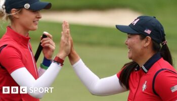 Graphic showing result of Friday's opening session of the 2024 Solheim Cup