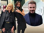 Victoria Beckham looks chic as she visits her London boutique with mum Jackie Adams while David enjoys BOSS fashion show in Milan