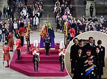 When the King led the Vigil of the Princes for his 'darling mama': How Charles, Anne, Andrew and Edward stood guard around Queen Elizabeth's coffin in Westminster Hall two years ago today