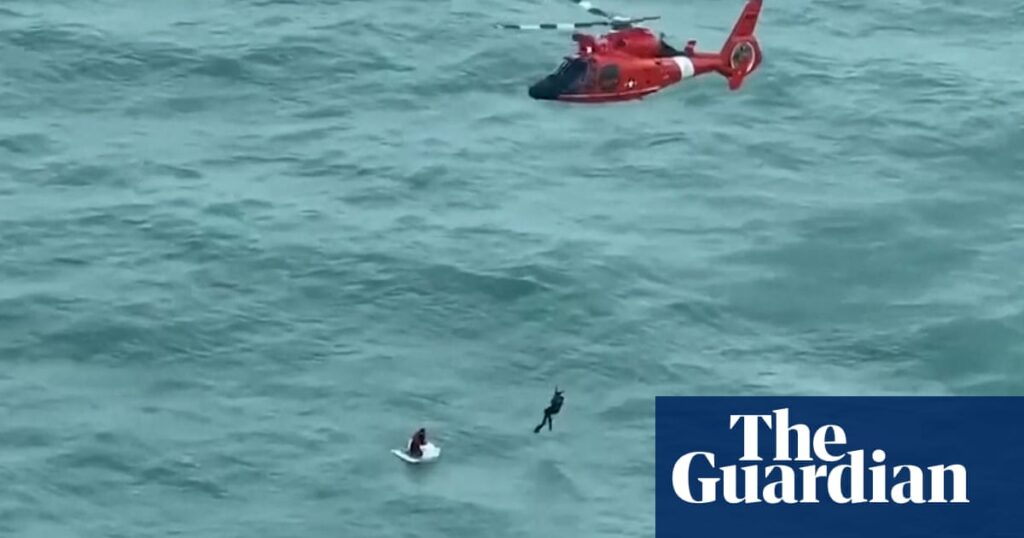 ‘A nightmare scenario’: man rescued 48km off Florida coast clinging to ice box after Hurricane Milton