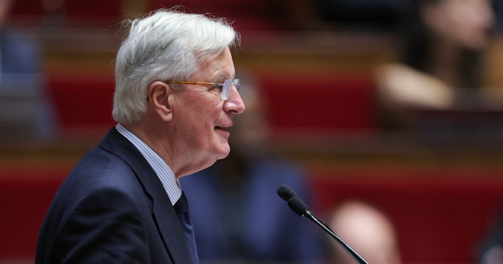 Le Premier ministre Michel Barnier à l'Assemblée nationale à Paris le 8 octobre 2024