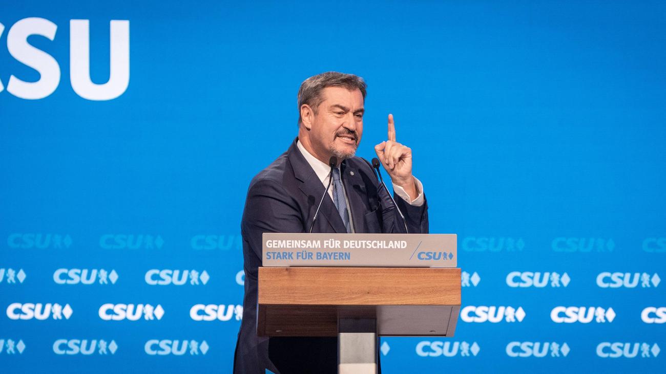 CSU-Parteitag in Augsburg: Markus Söder gegen Bündnisse mit Grünen und BSW auf Bundesebene