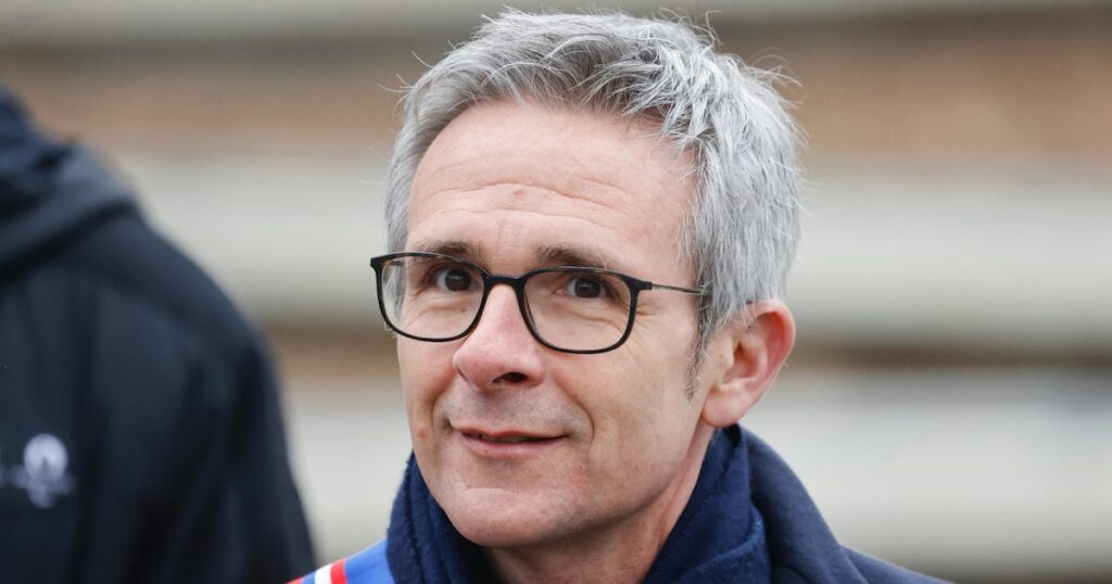 Stéphane Troussel, président du conseil départemental de Seine-Saint-Denis, lors de l'inauguration du Village olympique, le 29 février 2024 à Saint-Denis, au nord de Paris