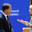 Mark Rutte et Kaja Kallas lors d'un sommet à Bruxelles le 14 décembre 2023